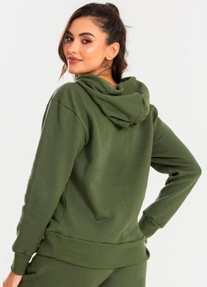 Meu Jeans - Blusa Moletom Oversized Kally Verde Militar - MEU JEANS