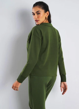 Meu Jeans - Blusa Style Moletom Peluciado Verde Militar - MEU JEANS
