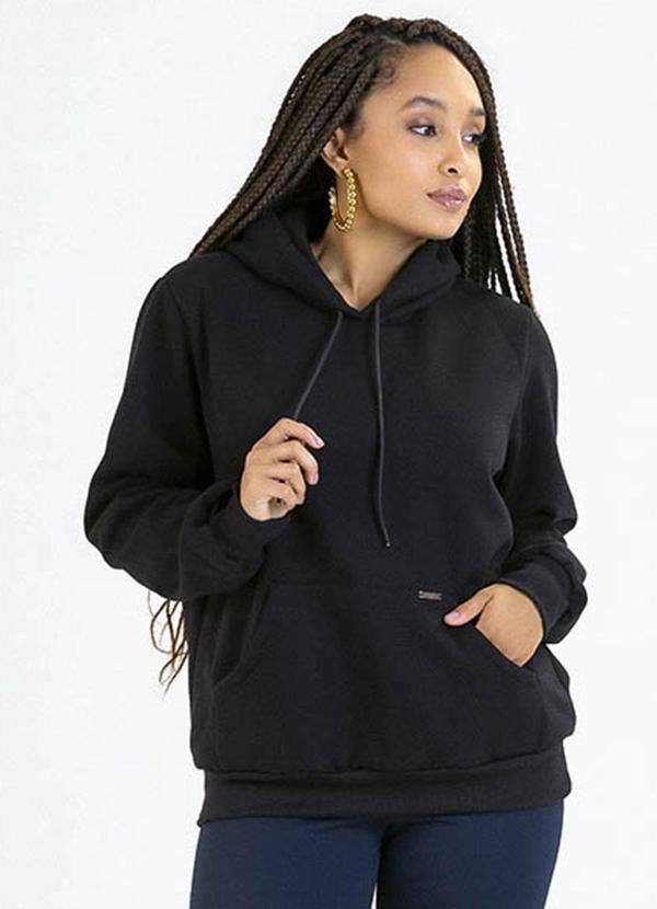 Soft Bonni - Blusão Adulto em Moletom Preto