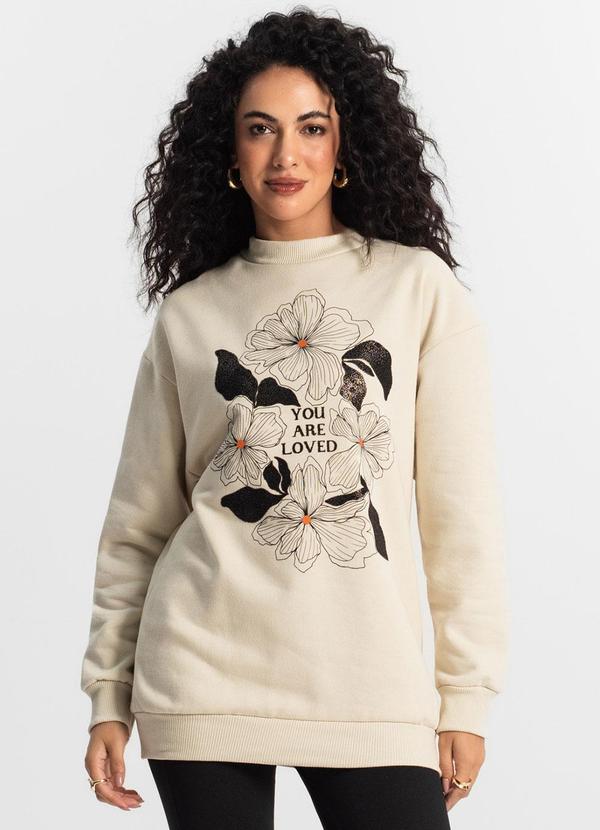 Rovitex - Blusão Alongado Feminino Bege