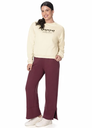 Malwee - Blusão Amplo Mickey Mouse® em Moletom Off White - MALWEE