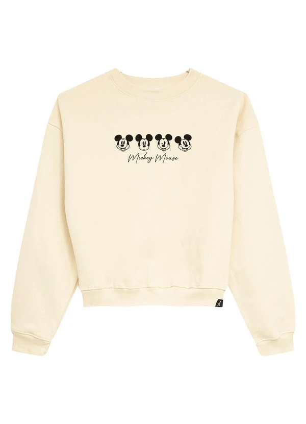 Malwee - Blusão Amplo Mickey Mouse® em Moletom Off White 3