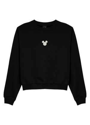 Malwee - Blusão Amplo Mickey Mouse® em Moletom Preto - MALWEE