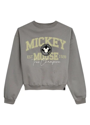 Malwee - Blusão Amplo Mickey Mouse® em Moletom Taupe - MALWEE