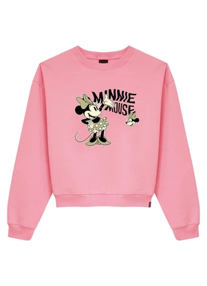 Malwee - Blusão Amplo Minnie Mouse® em Moletom Rosa - MALWEE