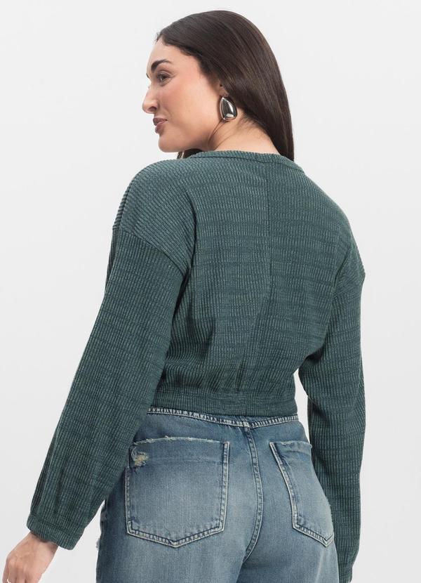 Rovitex - Blusão Canelado com Elástico Ody Malhas Verde 2