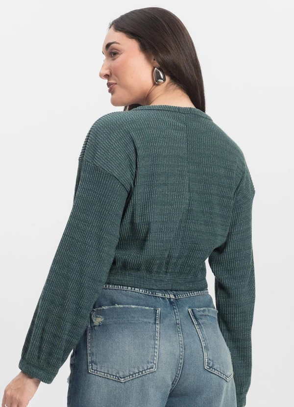 Rovitex - Blusão Canelado com Elástico Ody Malhas Verde 2