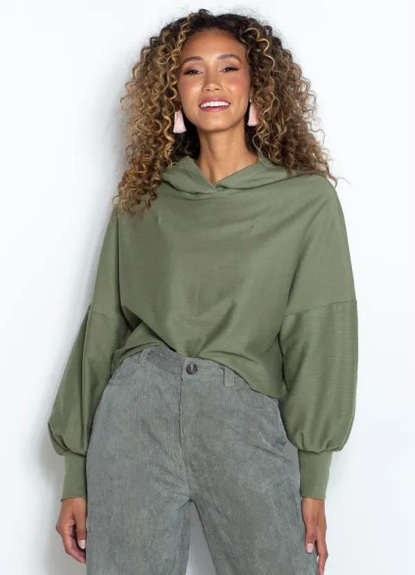 Dzarm - Blusão com Capuz de Moletom Verde