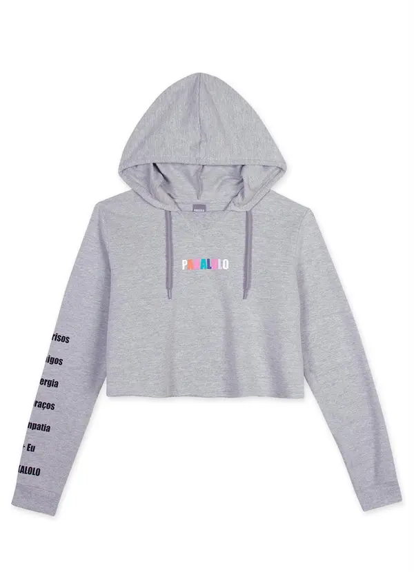 Pakalolo - Blusão com Capuz Moletom Feminino Cinza 3