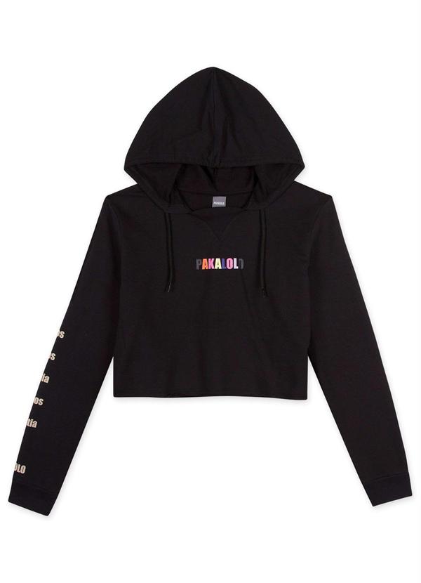 Pakalolo - Blusão com Capuz Moletom Feminino Preto 1