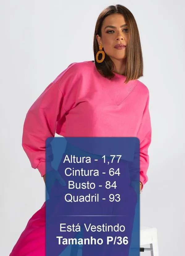 Colcci - Blusão Cropped de Moletom Rosa 5
