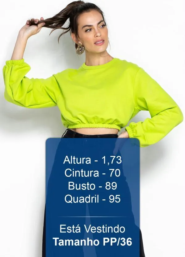 Colcci - Blusão Cropped de Moletom Verde 5