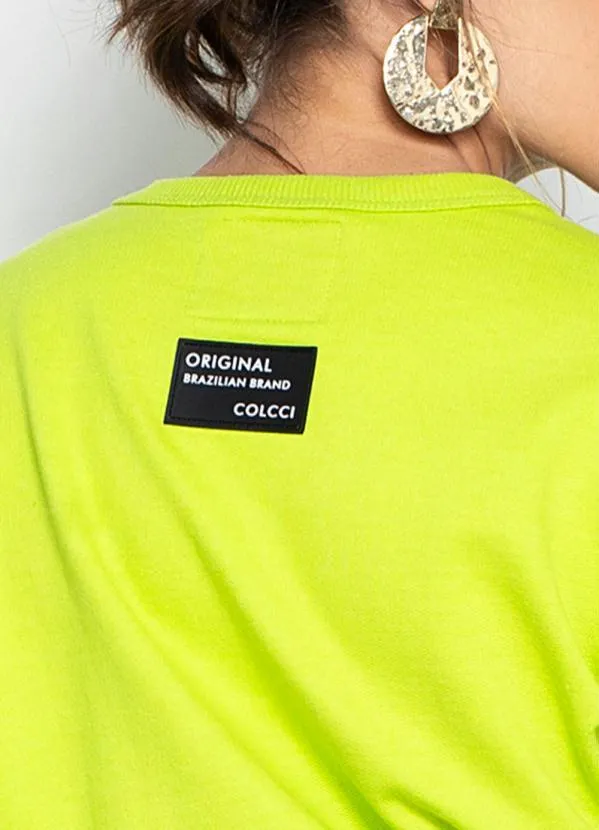 Colcci - Blusão Cropped de Moletom Verde 7