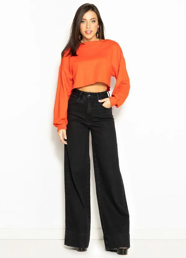 Colcci - Blusão Cropped de Moletom Vermelho 3