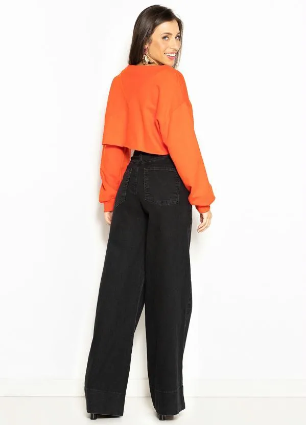 Colcci - Blusão Cropped de Moletom Vermelho 4