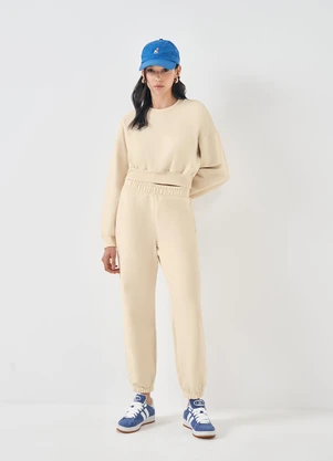 Sofie - Blusão Cropped em Moletom Branco - SOFIE