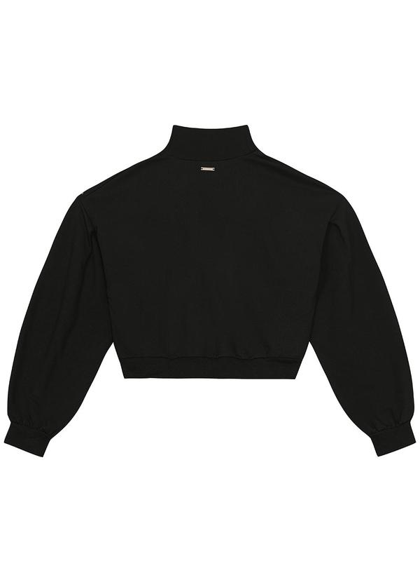 Enfim - Blusão Cropped em Moletom Preto 2