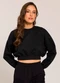 Sofie - Blusão Cropped em Moletom Preto - variação: Preto
