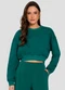Sofie - Blusão Cropped em Moletom Preto - variação: Verde