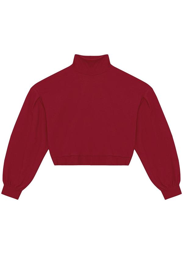 Enfim - Blusão Cropped em Moletom Vermelho 3