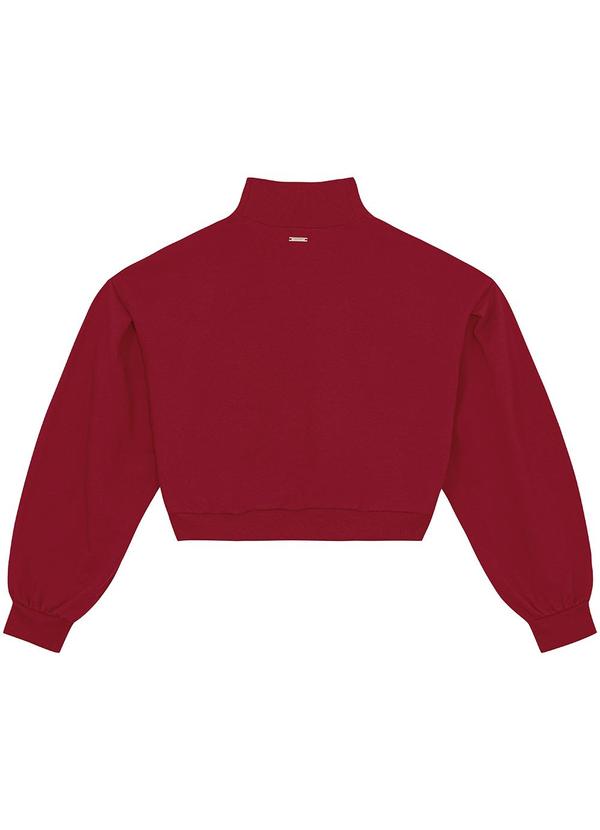 Enfim - Blusão Cropped em Moletom Vermelho 4