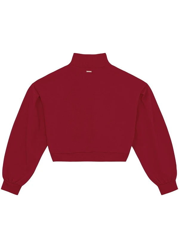 Enfim - Blusão Cropped em Moletom Vermelho 4
