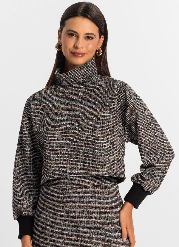 Rovitex - Blusão Cropped Feminino Preto