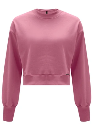 Lunender - Blusão Curto Básico em Moletom Felpado Vermelho - LUNENDER