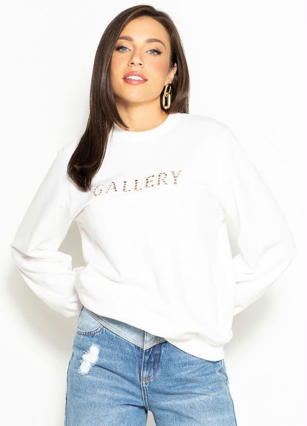 Colcci - Blusão de Moletom Bordado Branco