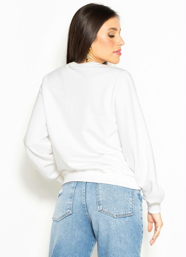 Colcci - Blusão de Moletom Bordado Branco 2