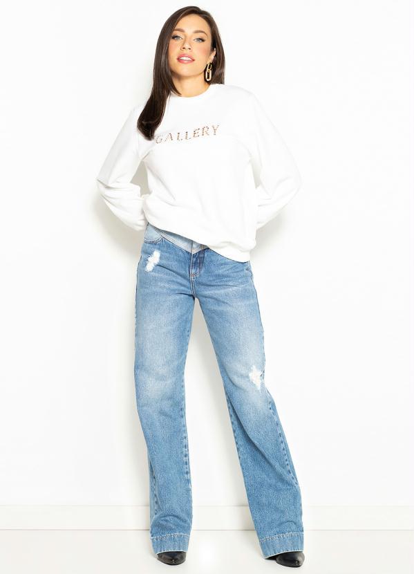 Colcci - Blusão de Moletom Bordado Branco 3