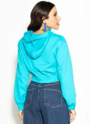 Colcci - Blusão de Moletom com Capuz Azul - COLCCI