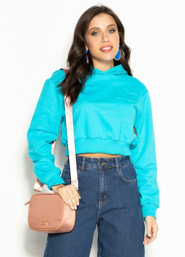 Colcci - Blusão de Moletom com Capuz Azul
