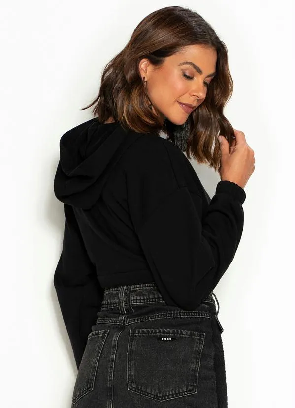 Colcci - Blusão de Moletom com Capuz Preto 2