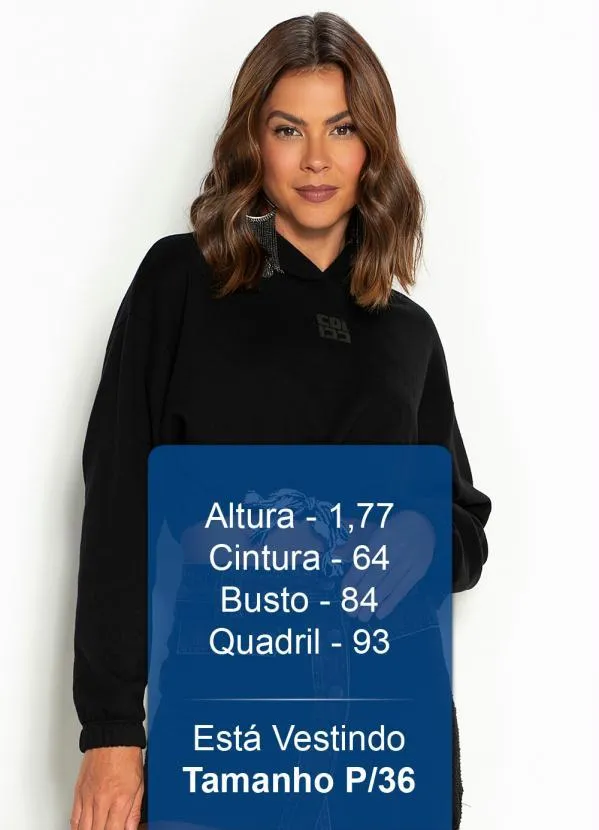 Colcci - Blusão de Moletom com Capuz Preto 5