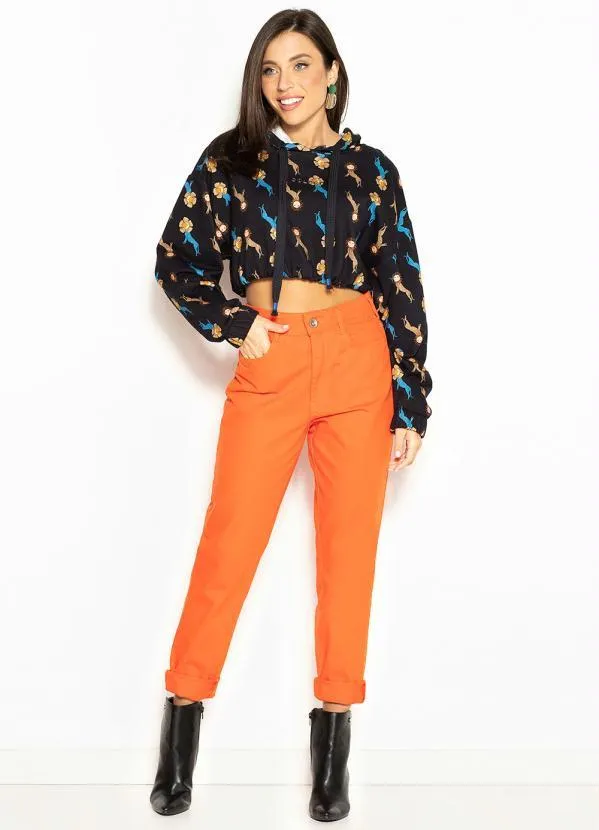 Colcci - Blusão de Moletom Estampado com Capuz Preto 3