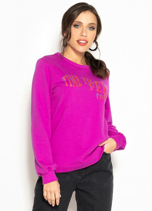 Colcci - Blusão de Moletom Estampado Roxo