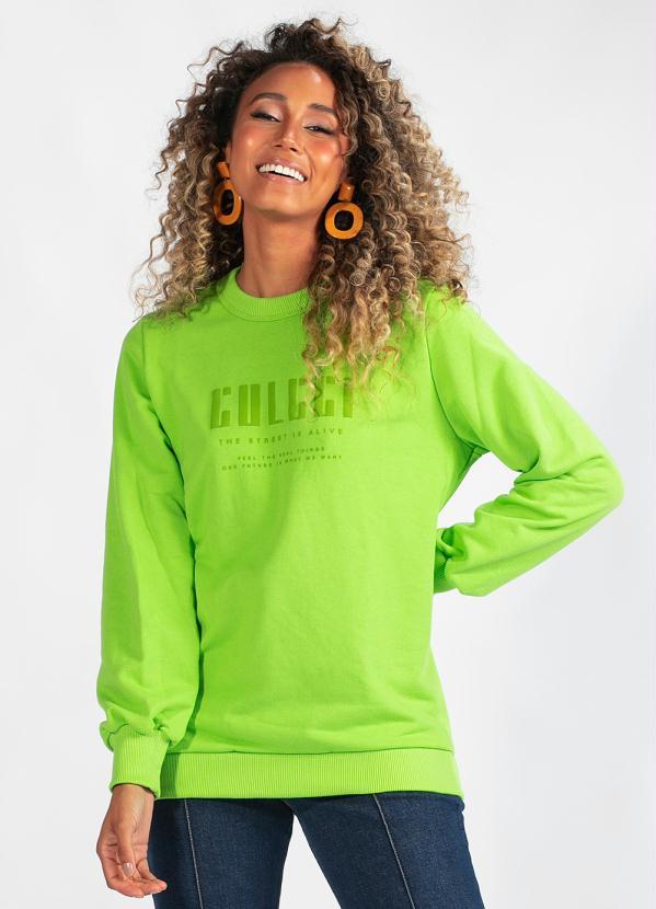 Colcci - Blusão de Moletom Verde