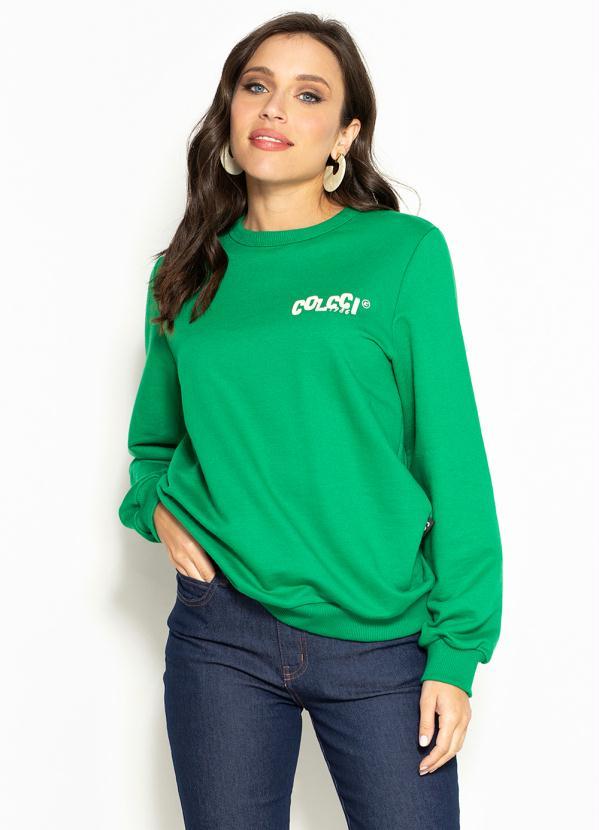 Colcci - Blusão de Moletom Verde