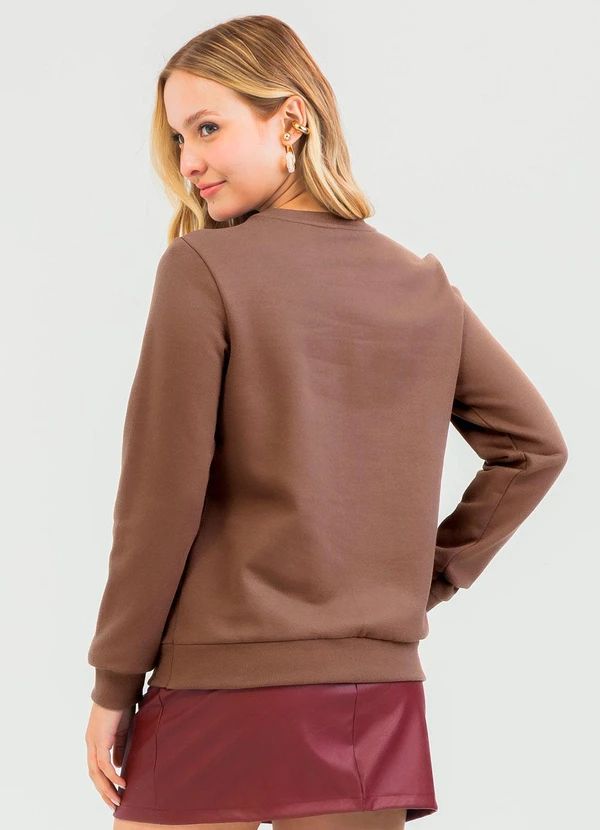 Cativa - Blusão em Moletom  Marrom 2