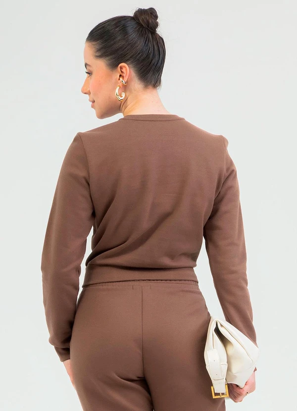 Cativa - Blusão em Moletom Marrom 2