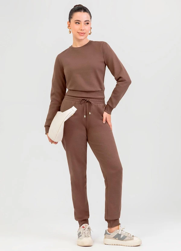 Cativa - Blusão em Moletom Marrom 3