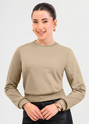 Cativa - Blusão em Moletom Marrom - CATIVA