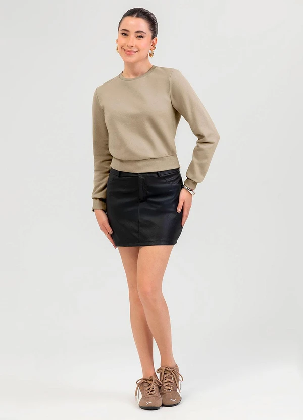 Cativa - Blusão em Moletom Marrom 3