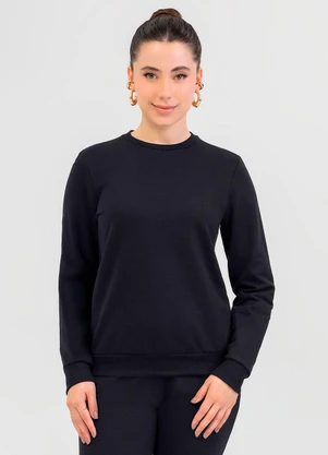 Cativa - Blusão em Moletom  Preto - CATIVA