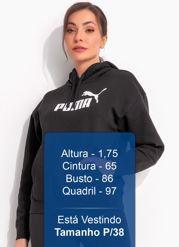 Puma - Blusão Ess  Logo Crew Preto 6