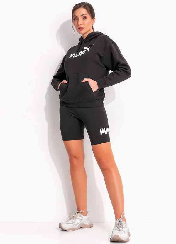 Puma - Blusão Ess  Logo Crew Preto 9