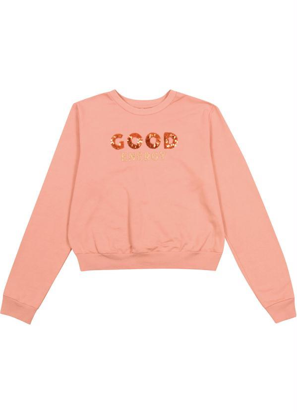 Habana - Blusão Estampado com Glitter Rosa