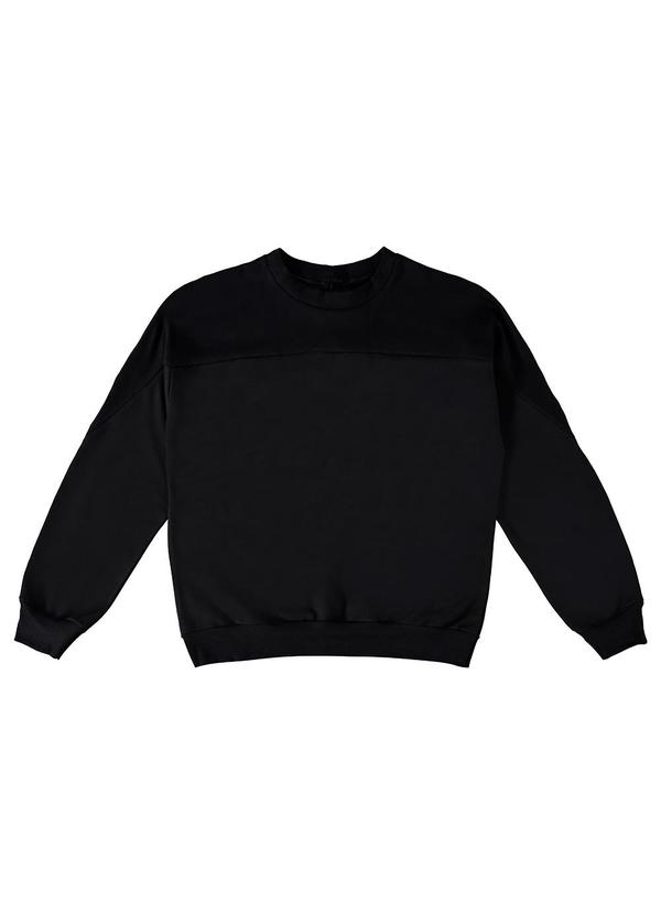 Enfim - Blusão Feminino Amplo em Moletom Preto