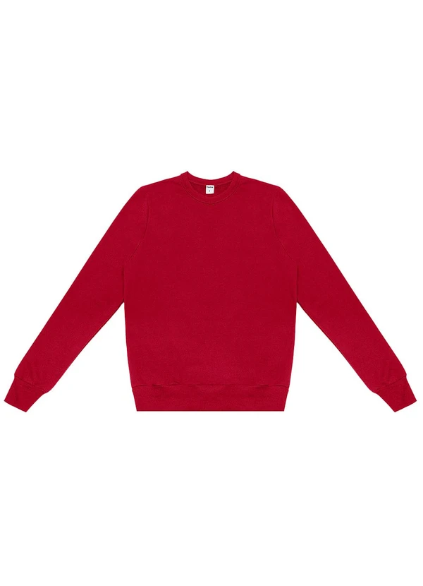 Rovitex - Blusão Feminino Básico de Moletom Vermelho